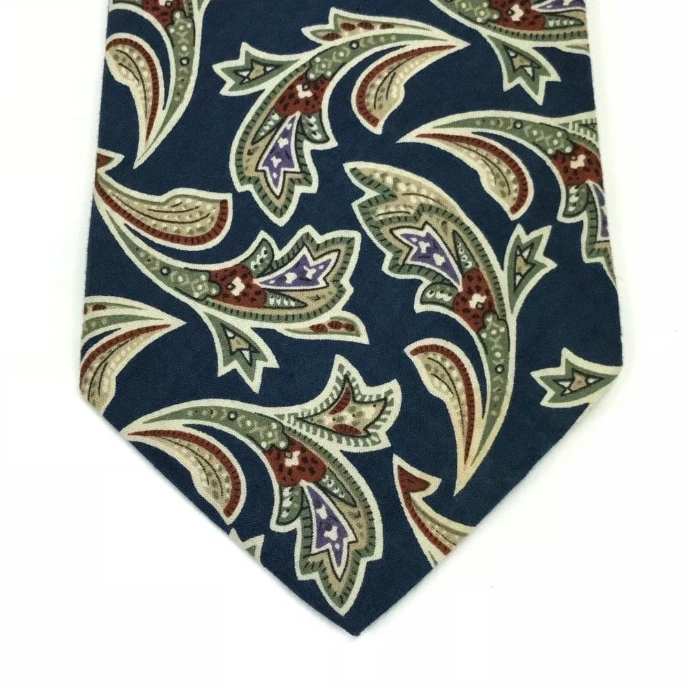 CHAPS RALPH LAUREN Vintage VTG Navy Red Green Purple Paisley Rare Necktie Tie